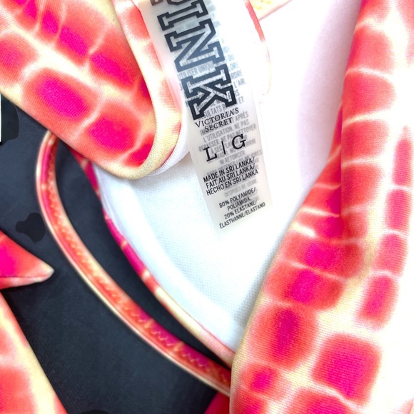 PINK l 3-way Sash tie l Bikini Top l Gorgeous Orange / Pink l Padded l L l EUC - Picture 6 of 12